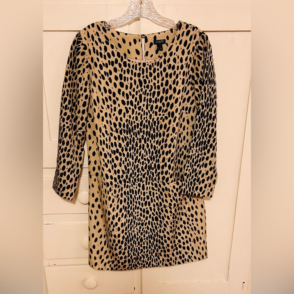 J Crew animal print poly dress